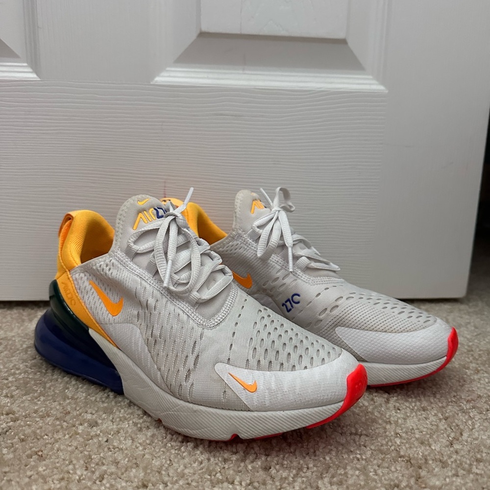 Nike White and Orange Dynamic Sneakers
